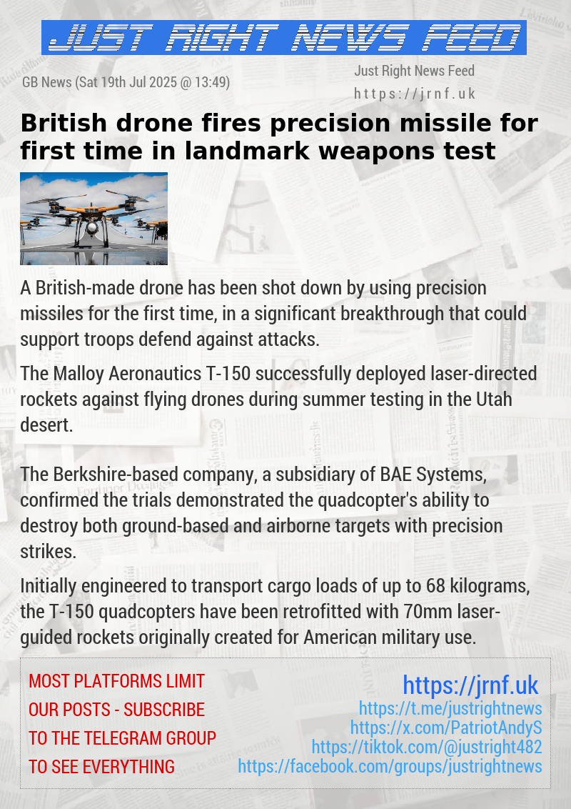 British drone fires precision missile for first time in landmark weapons test