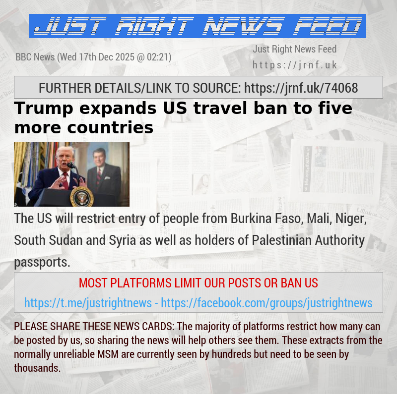 Trump expands US travel ban to five more countries