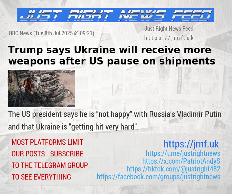 Trump says Ukraine will receive more weapons after US pause on shipments