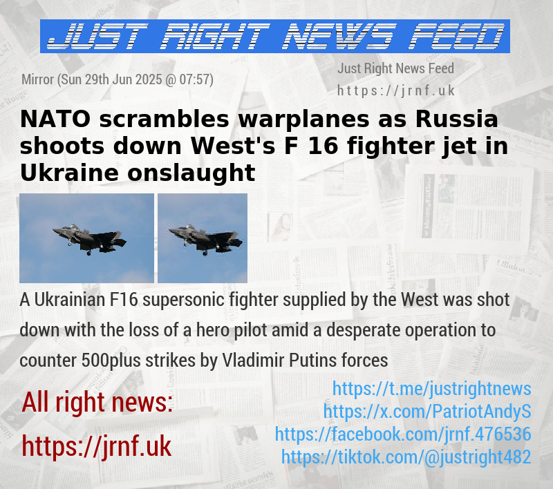 NATO scrambles warplanes as Russia shoots down West’s F—16 fighter jet in Ukraine onslaught