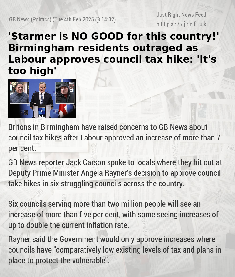 ’Starmer is NO GOOD for this country!’ Birmingham residents outraged as Labour approves council tax hike: ’It’s too high’