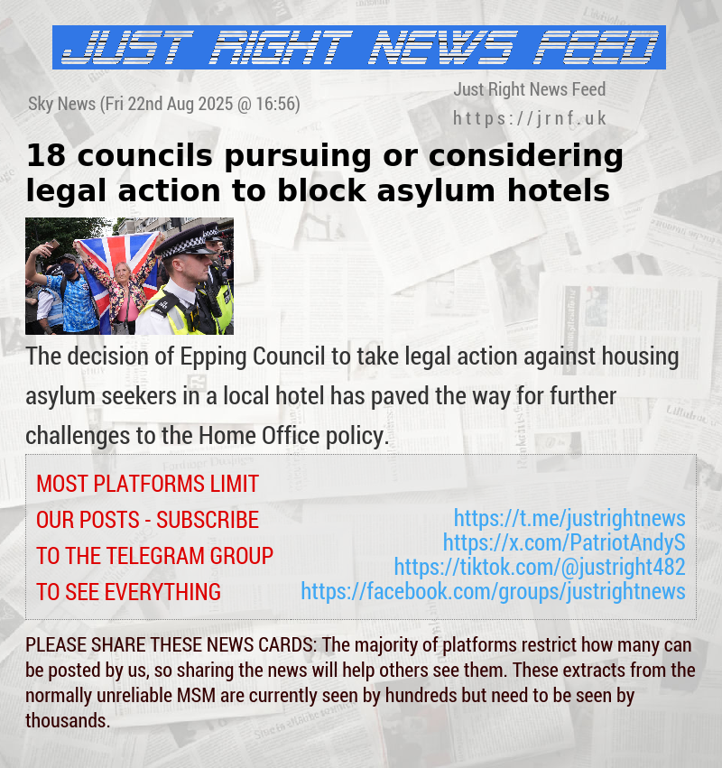 18 councils pursuing or considering legal action to block asylum hotels