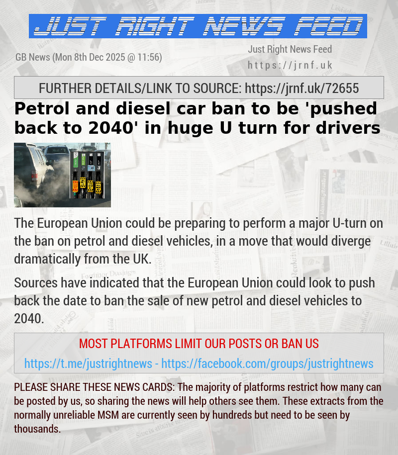 Petrol and diesel car ban to be ’pushed back to 2040’ in huge U—turn for drivers