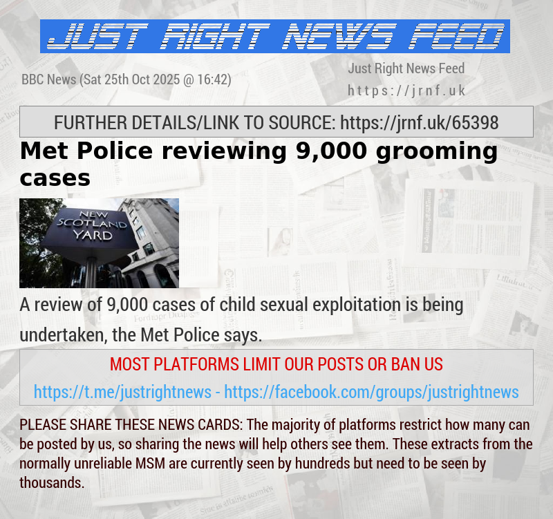 Met Police reviewing 9,000 grooming cases 