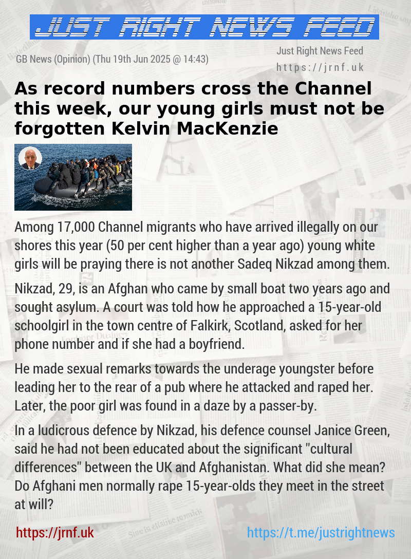 As record numbers cross the Channel this week, our young girls must not be forgotten — Kelvin MacKenzie