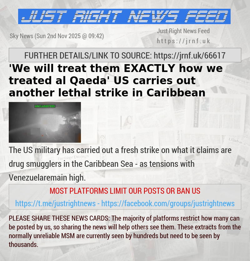 ’We will treat them EXACTLY how we treated al Qaeda’ — US carries out another lethal strike in Caribbean