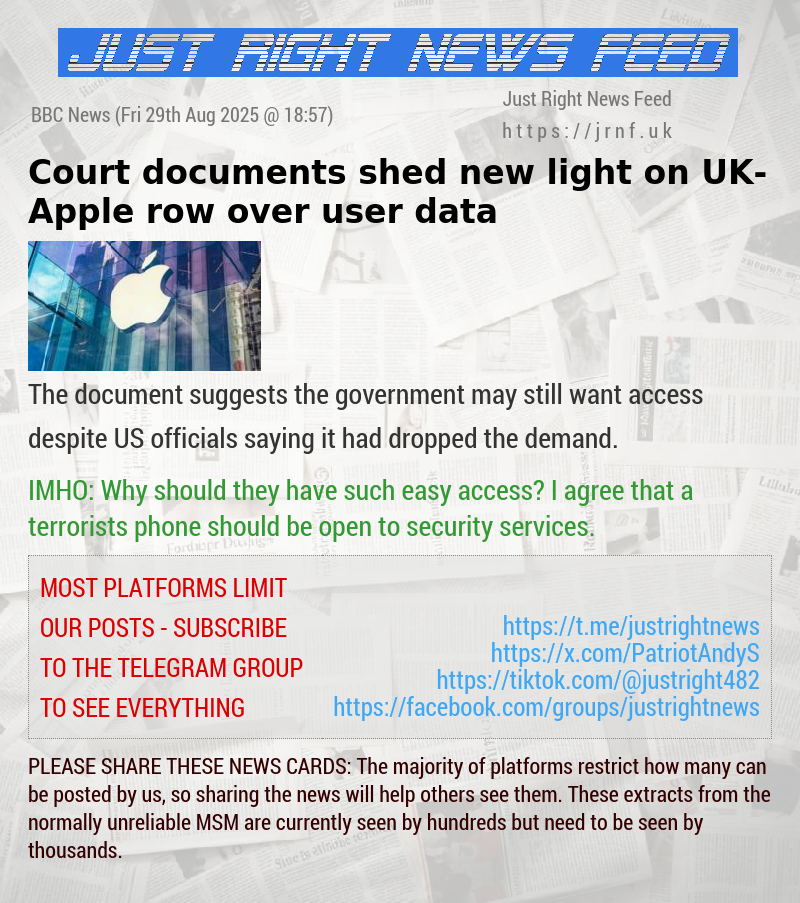 Court documents shed new light on UK—Apple row over user data