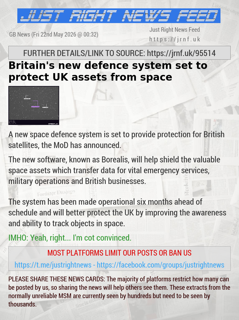 Britain’s new defence system set to protect UK assets from space