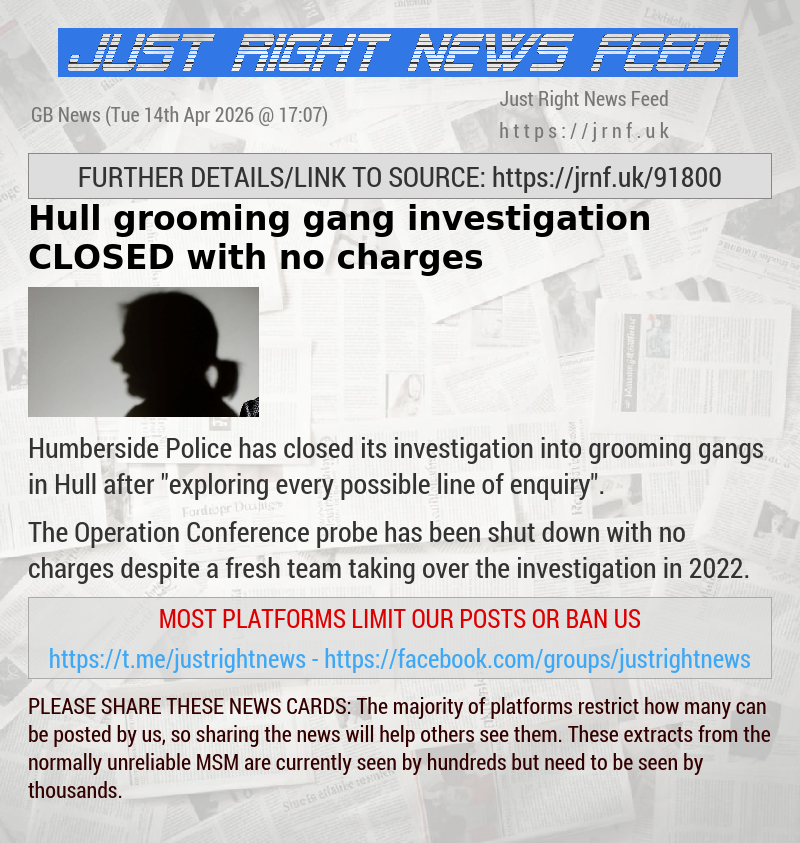Hull grooming gang investigation CLOSED with no charges