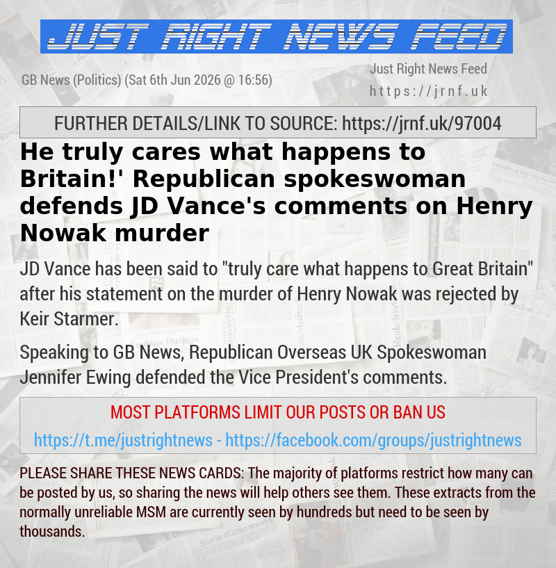 ‘He truly cares what happens to Britain!’ Republican spokeswoman defends JD Vance’s comments on Henry Nowak murder