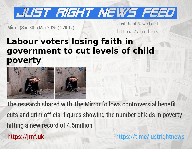 Labour voters losing faith in government to cut levels of child poverty