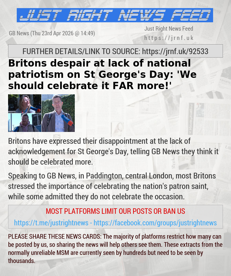 Britons despair at lack of national patriotism on St George’s Day: ’We should celebrate it FAR more!’