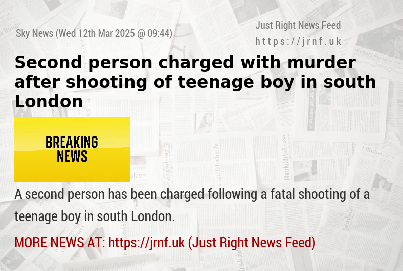 Second person charged with murder after shooting of teenage boy in south London