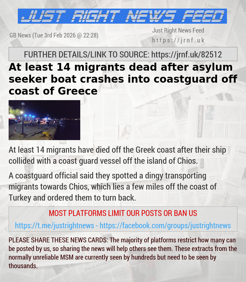 At least 14 migrants dead after asylum seeker boat crashes into coastguard off coast of Greece