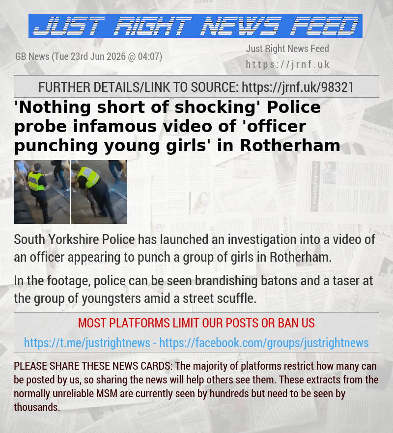 ’Nothing short of shocking’ — Police probe infamous video of ’officer punching young girls’ in Rotherham