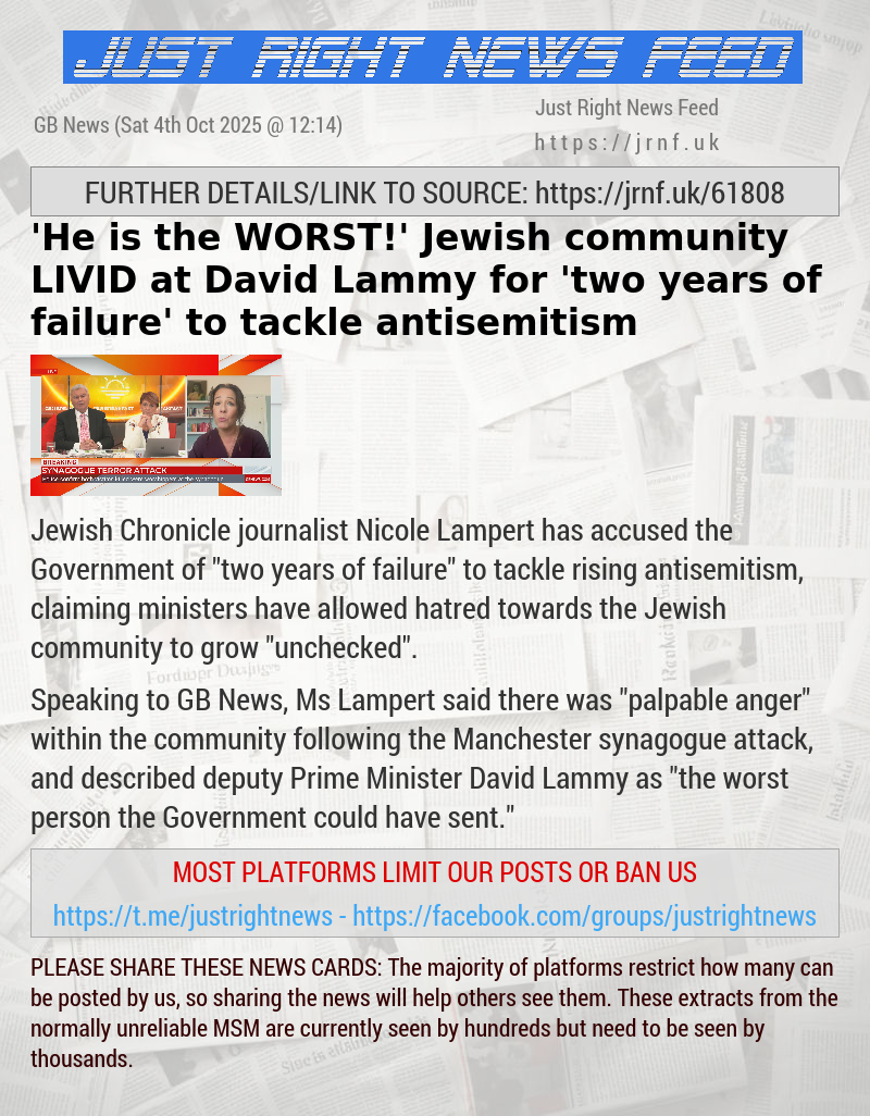 ’He is the WORST!’ Jewish community LIVID at David Lammy for ’two years of failure’ to tackle antisemitism