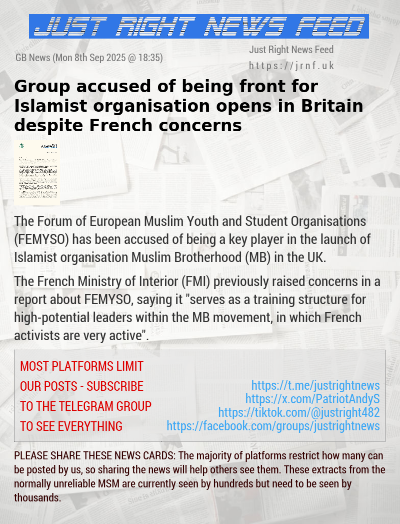 Group accused of being front for Islamist organisation opens in Britain despite French concerns