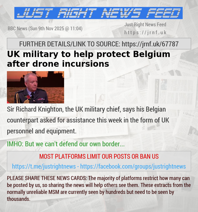 UK military to help protect Belgium after drone incursions