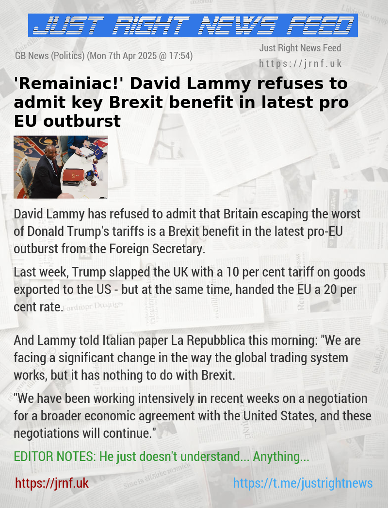 ’Remainiac!’ David Lammy refuses to admit key Brexit benefit in latest pro—EU outburst