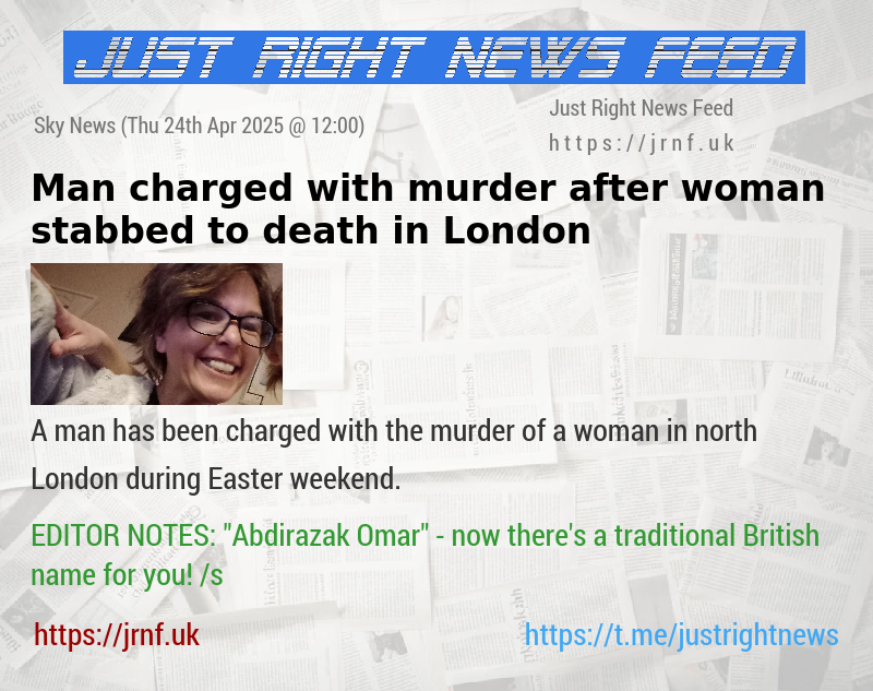 Man charged with murder after woman stabbed to death in London