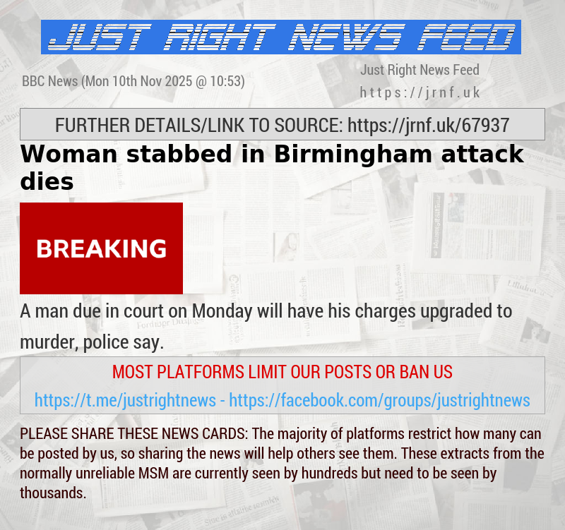 Woman stabbed in Birmingham attack dies