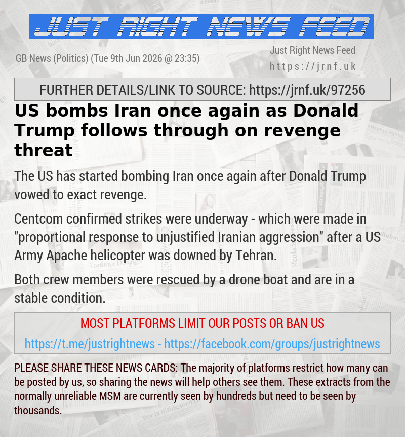 US bombs Iran once again as Donald Trump follows through on revenge threat
