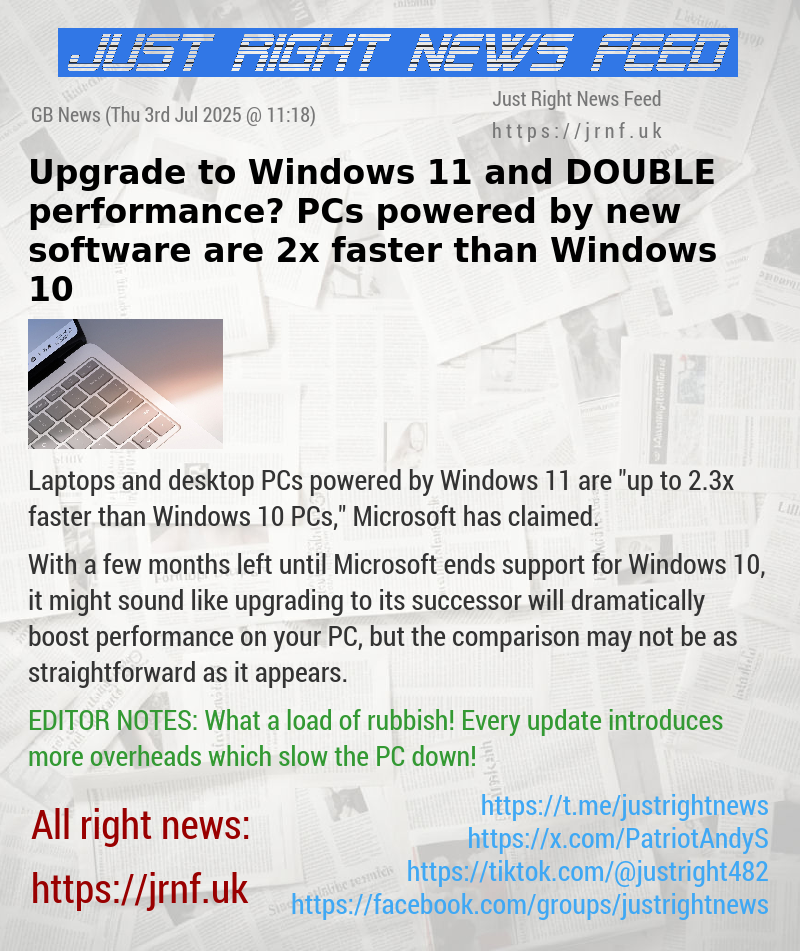 Upgrade to Windows 11 and DOUBLE performance? PCs powered by new software are 2x faster than Windows 10
