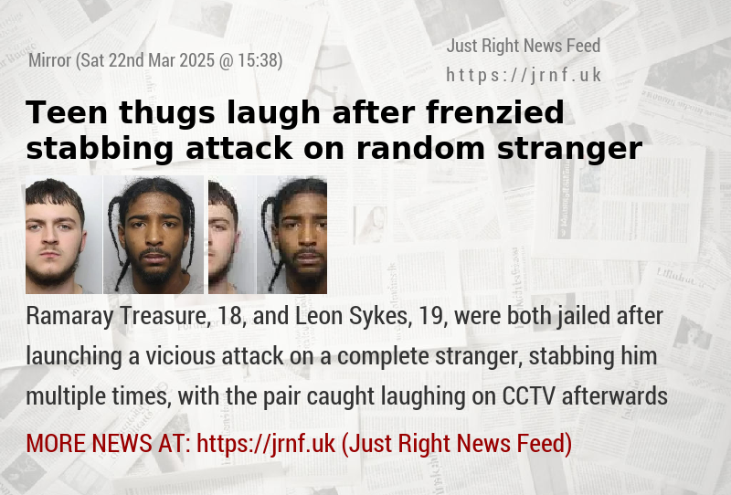 Teen thugs laugh after frenzied stabbing attack on random stranger