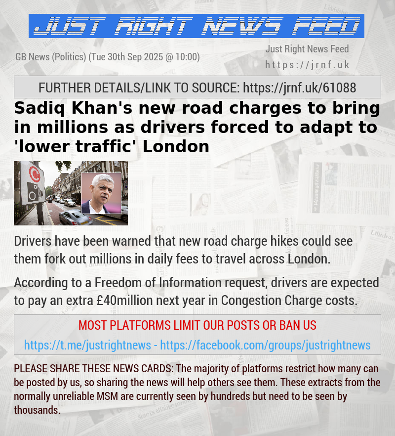 Sadiq Khan’s new road charges to bring in millions as drivers forced to adapt to ’lower traffic’ London