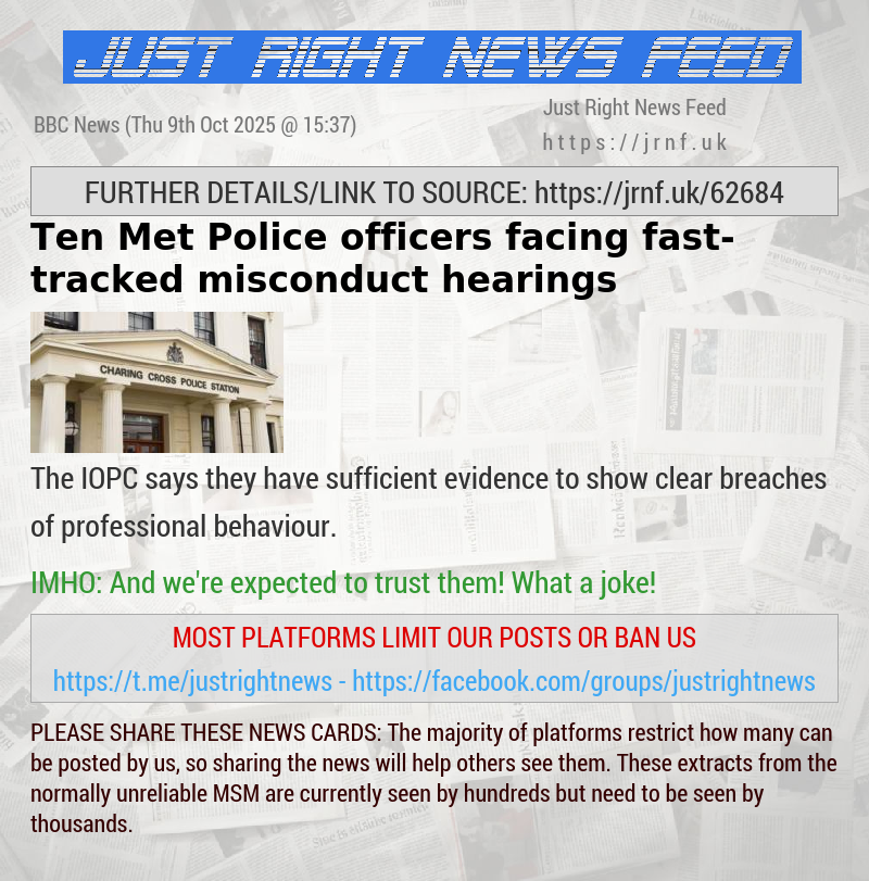 Ten Met Police officers facing fast—tracked misconduct hearings