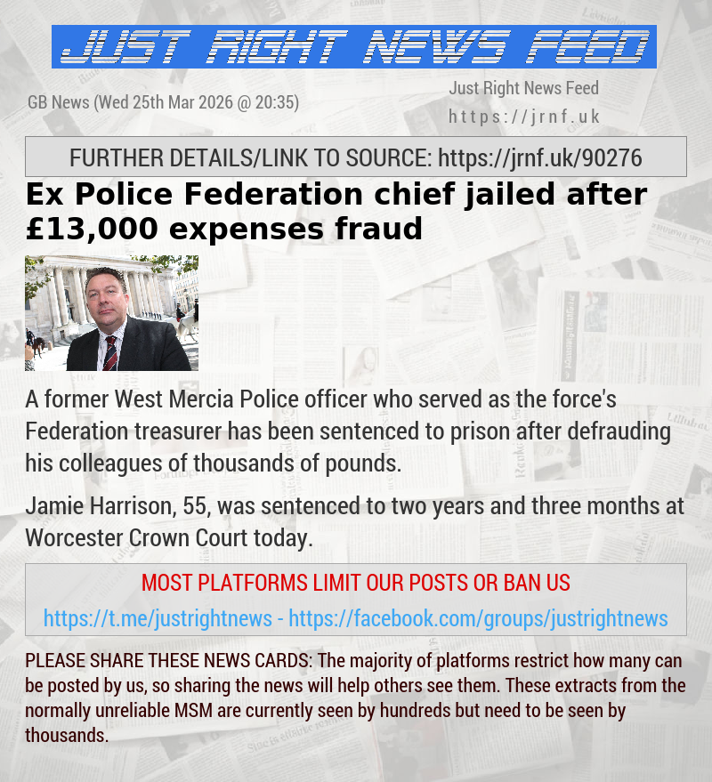 Ex—Police Federation chief jailed after &pound;13,000 expenses fraud