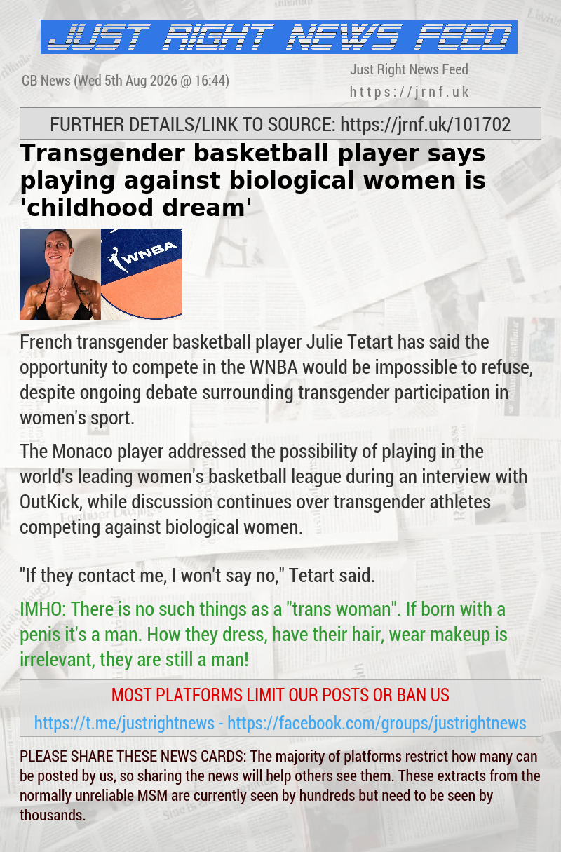 Transgender basketball player says playing against biological women is ’childhood dream’