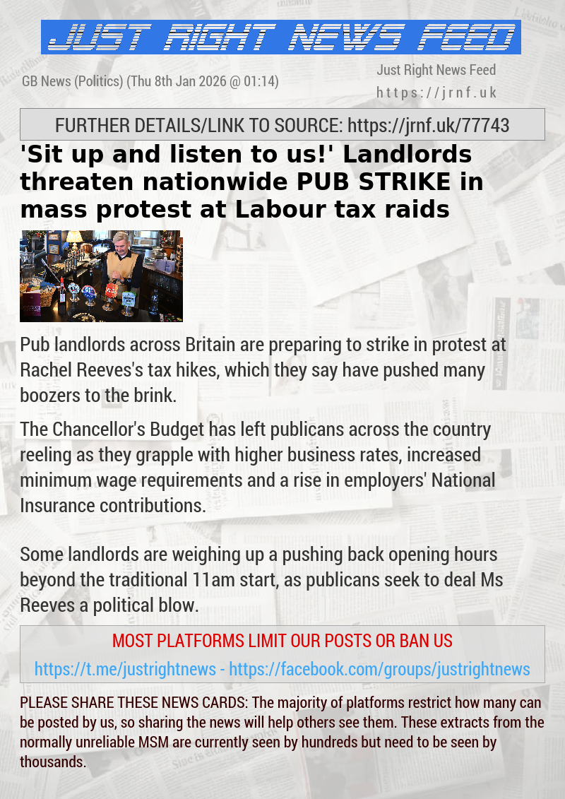 ’Sit up and listen to us!’ Landlords threaten nationwide PUB STRIKE in mass protest at Labour tax raids