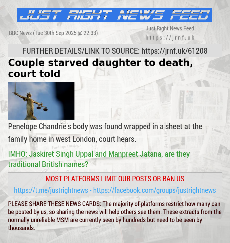 Couple starved daughter to death, court told