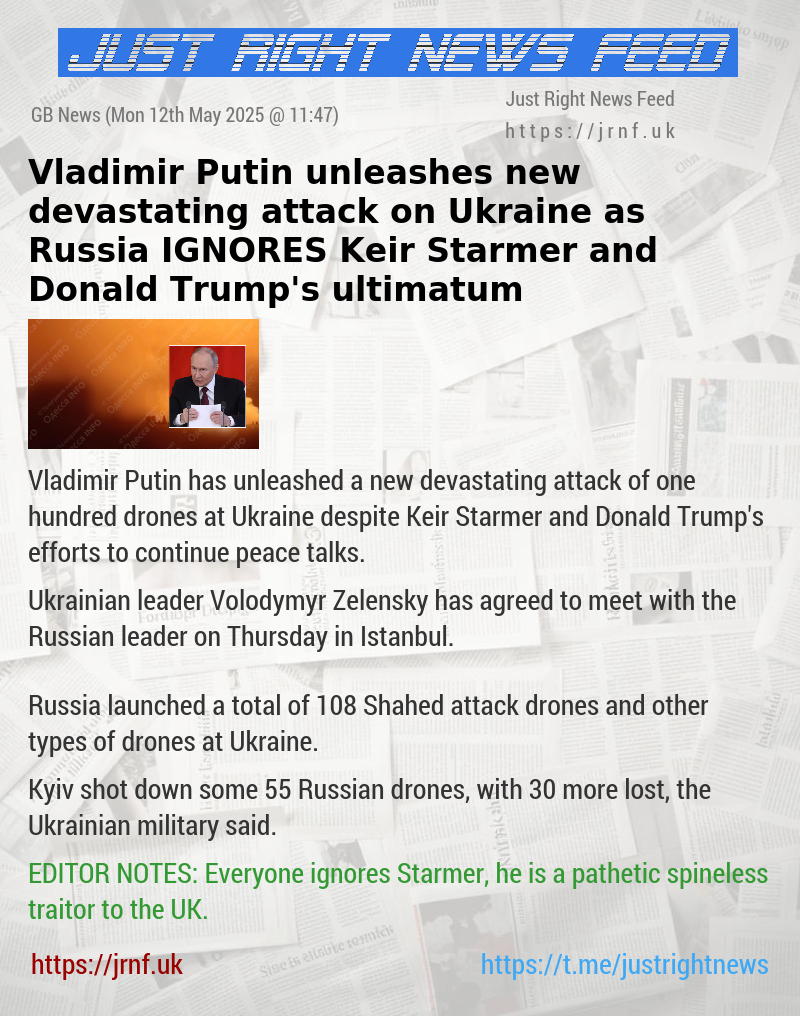 Vladimir Putin unleashes new devastating attack on Ukraine as Russia IGNORES Keir Starmer and Donald Trump’s ultimatum