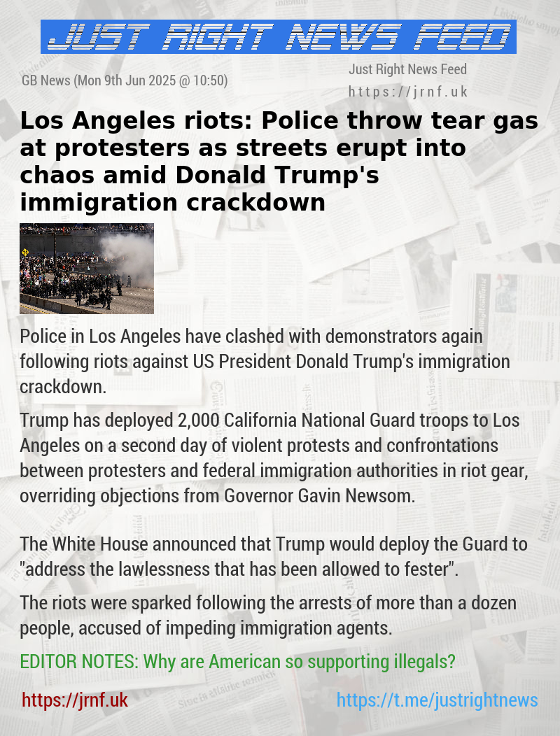 Los Angeles riots: Police throw tear gas at protesters as streets erupt into chaos amid Donald Trump’s immigration crackdown