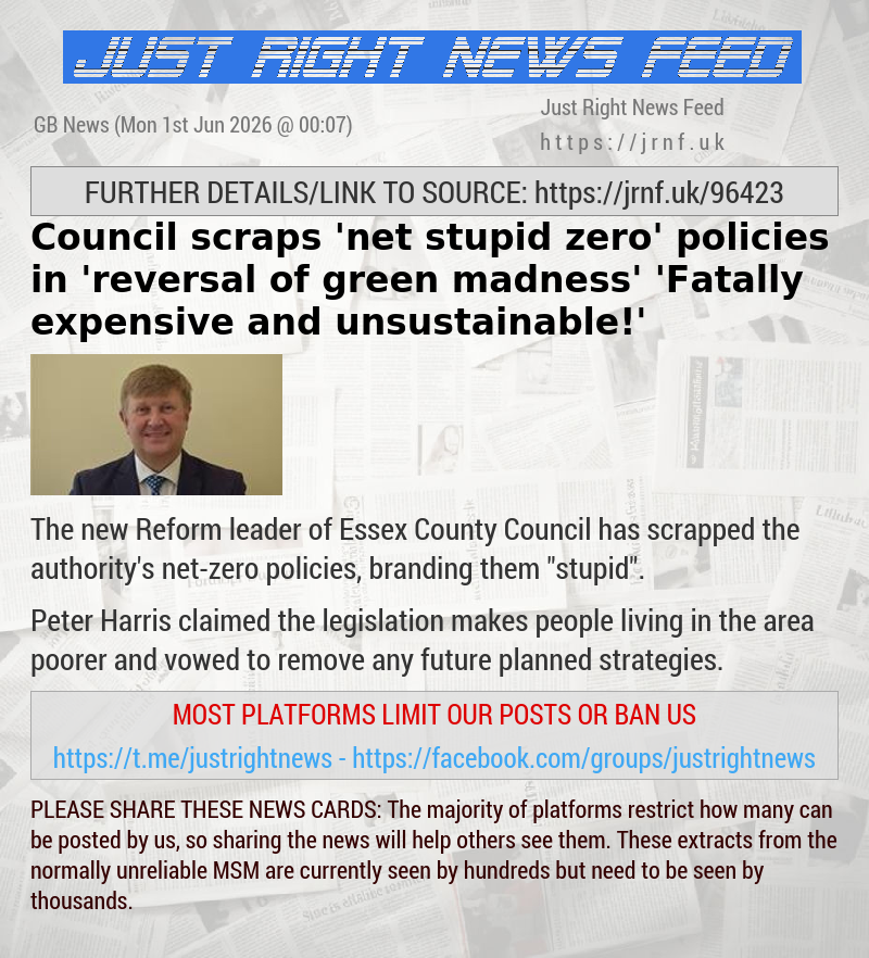 Council scraps ’net stupid zero’ policies in ’reversal of green madness’ — ’Fatally expensive and unsustainable!’
