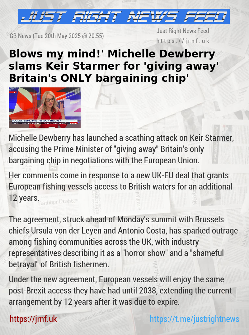 ‘Blows my mind!’ Michelle Dewberry slams Keir Starmer for ’giving away’ Britain’s ONLY bargaining chip’