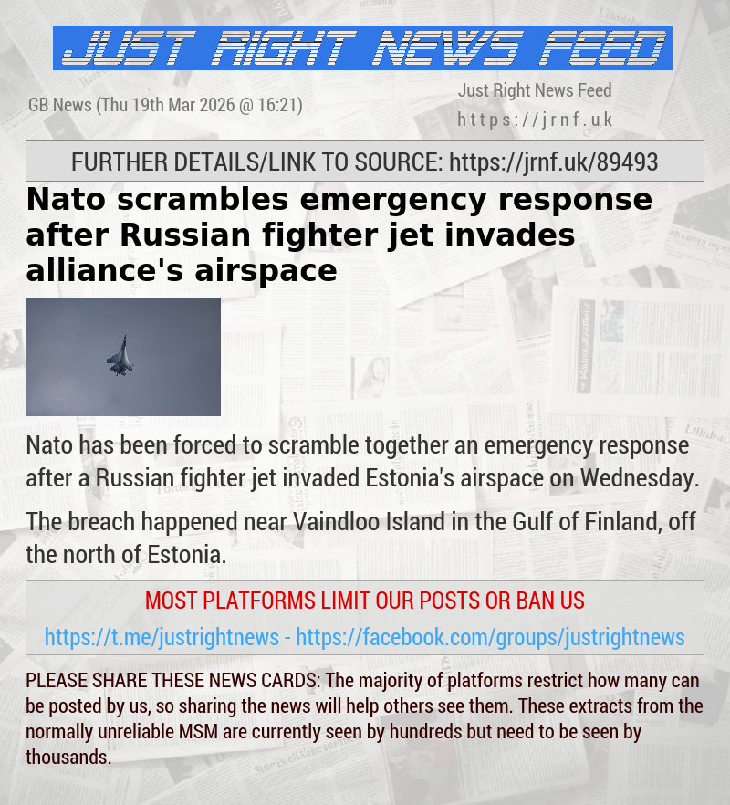 Nato scrambles emergency response after Russian fighter jet invades alliance’s airspace