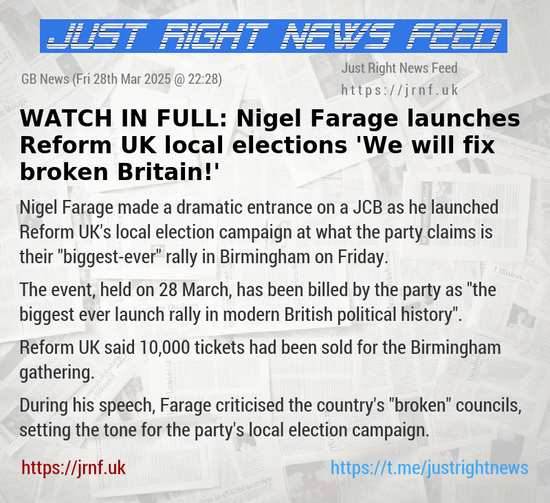 WATCH IN FULL: Nigel Farage launches Reform UK local elections — ’We will fix broken Britain!’