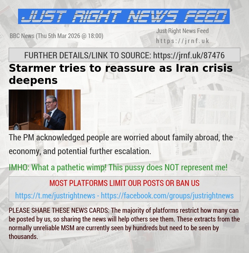 Starmer tries to reassure as Iran crisis deepens