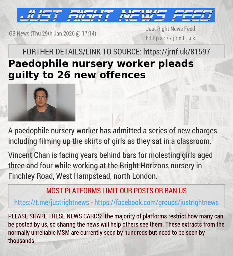 Paedophile nursery worker pleads guilty to 26 new offences