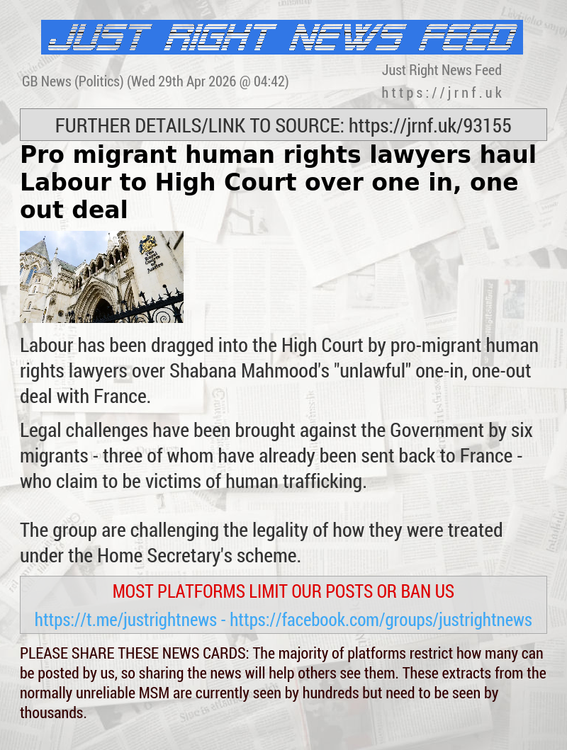 Pro—migrant human rights lawyers haul Labour to High Court over one—in, one—out deal