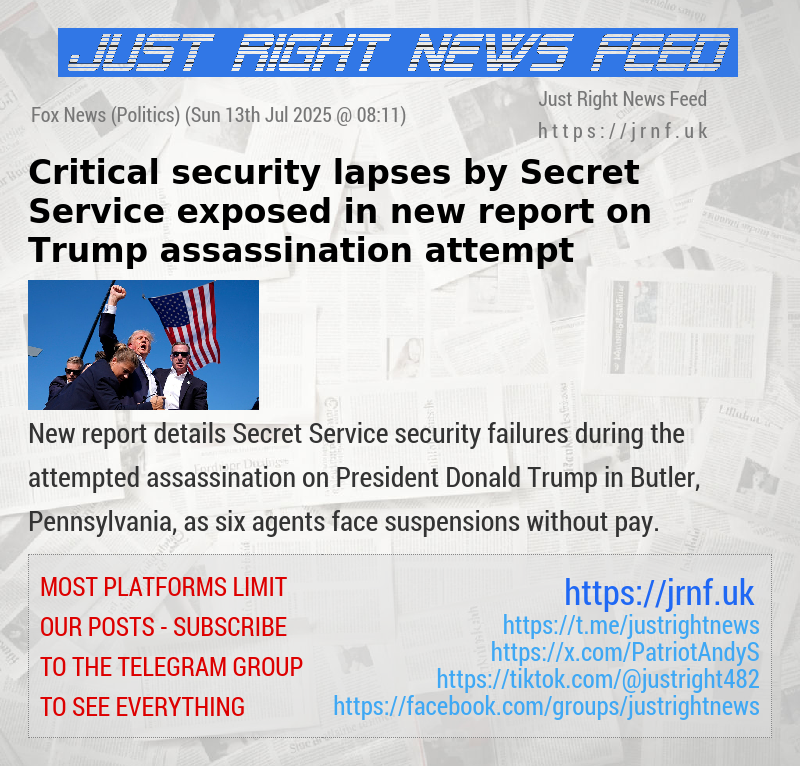Critical security lapses by Secret Service exposed in new report on Trump assassination attempt