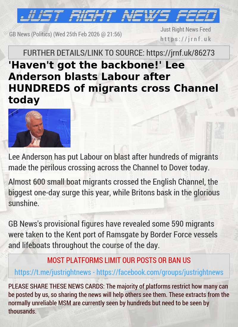 ’Haven’t got the backbone!’ Lee Anderson blasts Labour after HUNDREDS of migrants cross Channel today
