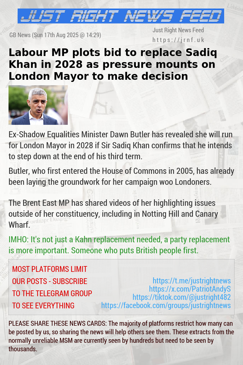 Labour MP plots bid to replace Sadiq Khan in 2028 as pressure mounts on London Mayor to make decision