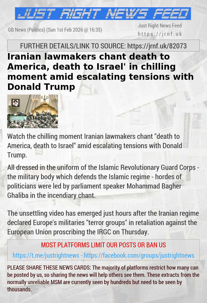 Iranian lawmakers chant ‘death to America, death to Israel’ in chilling moment amid escalating tensions with Donald Trump