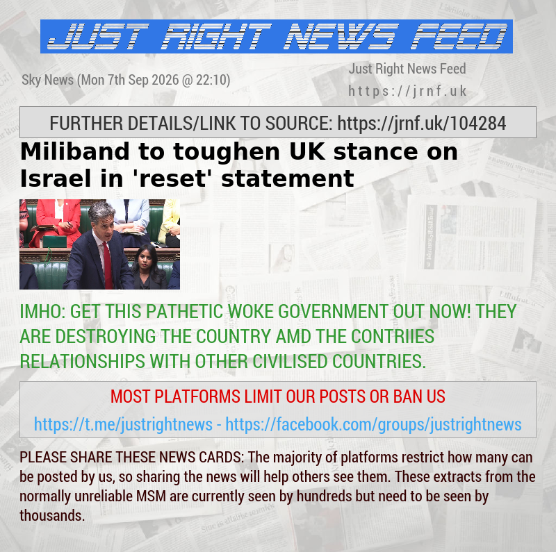 Miliband to toughen UK stance on Israel in ’reset’ statement