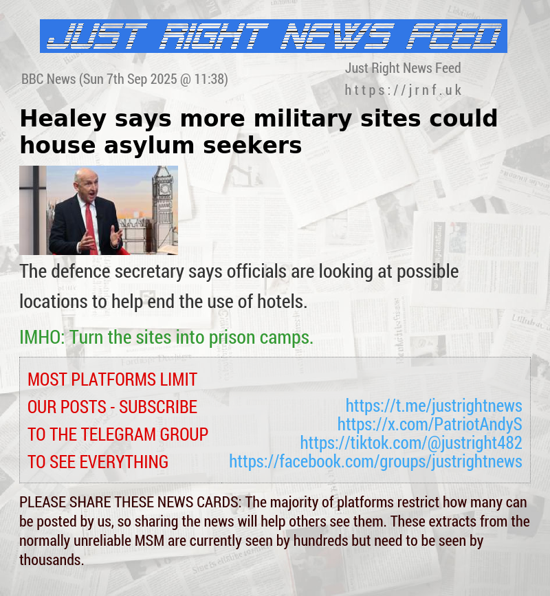 Healey says more military sites could house asylum seekers