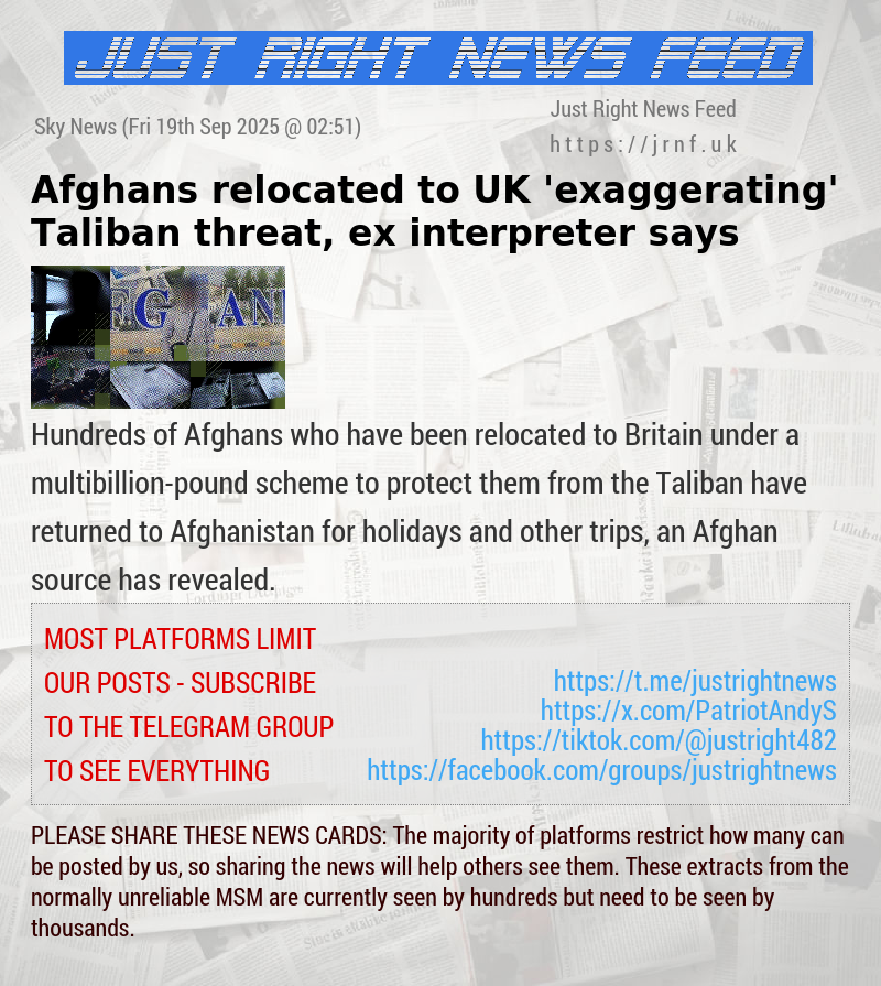 Afghans relocated to UK ’exaggerating’ Taliban threat, ex—interpreter says